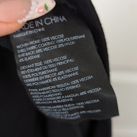 Club Monaco | Black Coated Front Leggings Size 8 - Picture 7 of 7